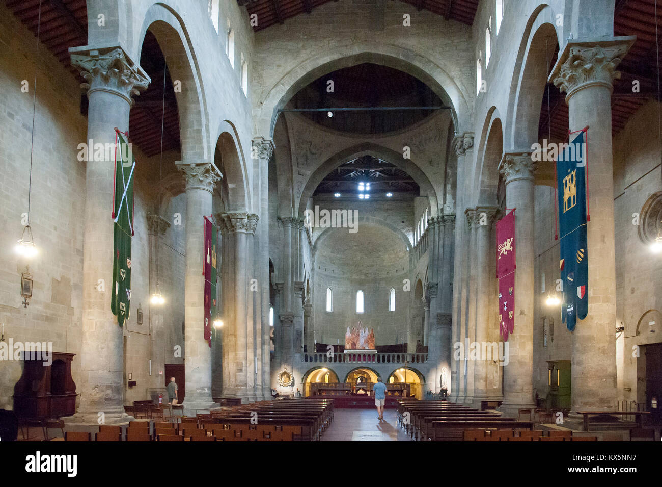 Église romane de Santa Maria della Pieve dans centre historique d'Arezzo, Toscane, Italie. 5 août 2016 © Wojciech Strozyk / Alamy Stock Photo *** Lo Banque D'Images