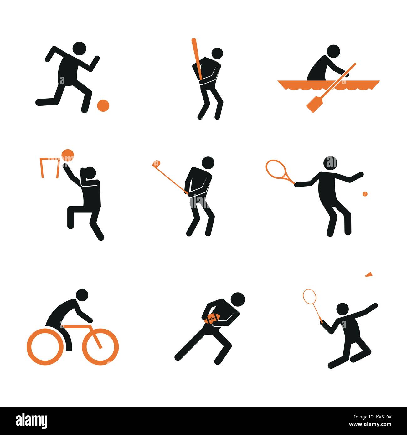 Sport Player simple symbole abstrait Vector Illustration Graphic Design Set Illustration de Vecteur