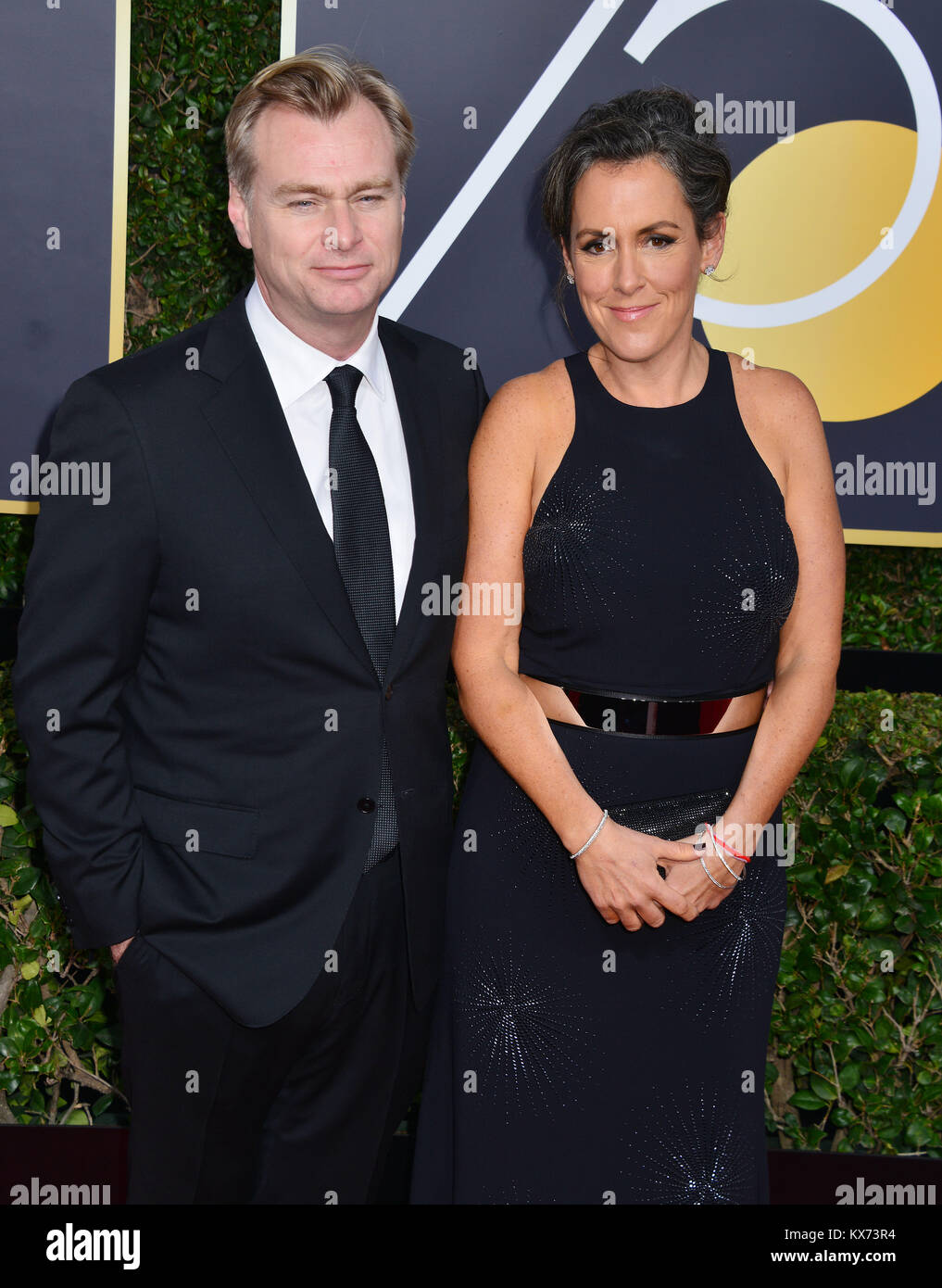 Los Angeles, Californie, USA. 07Th Jan, 2018. Christopher Nolan, Emma Thomas assiste à la 75e cérémonie des Golden Globe Awards au Beverly Hilton Hotel à Beverly Hills. CA. Le Janvier 2018 : Crédit Tsuni / USA/Alamy Live News Banque D'Images