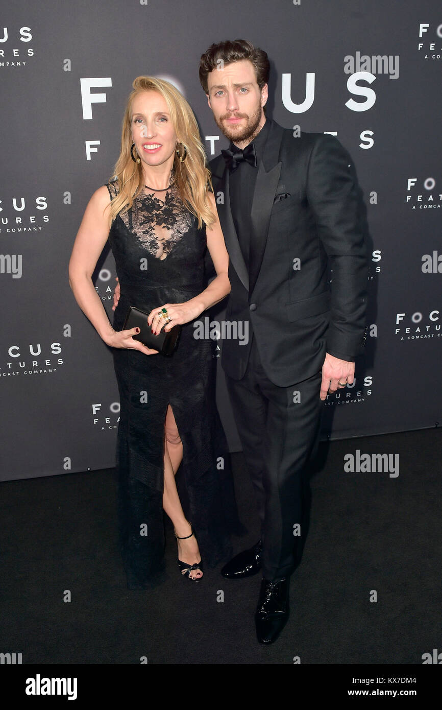 Los Angeles, USA. 07Th Jan, 2018. Sam Taylor-Johnson et son mari Aaron Taylor-Johnson assister à la Focus Golden Globe Awards After Party le 7 janvier 2018 à Beverly Hills, Californie. Credit : Geisler-Fotopress/Alamy Live News Banque D'Images