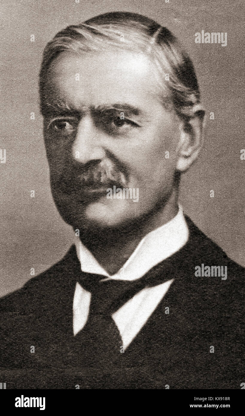Arthur Neville Chamberlain, 1869 - 1940. Homme d'État britannique du parti conservateur et premier ministre du Royaume-Uni. À partir de quarante années merveilleuses, publié en 1938. Banque D'Images