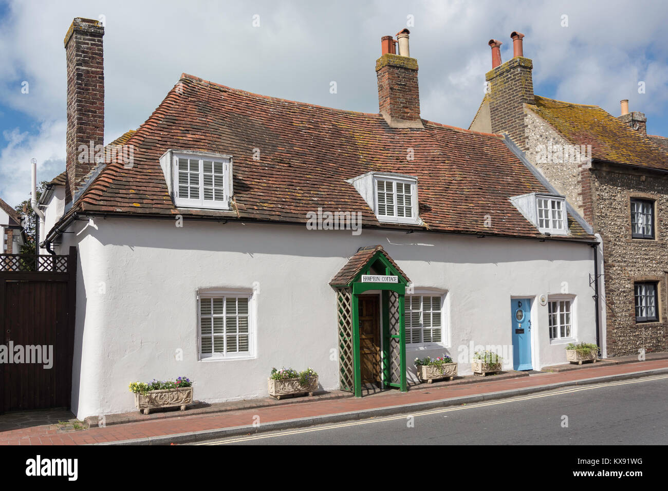 Hampton Cottage, High Street, Rottingdean, East Sussex, Angleterre, Royaume-Uni Banque D'Images