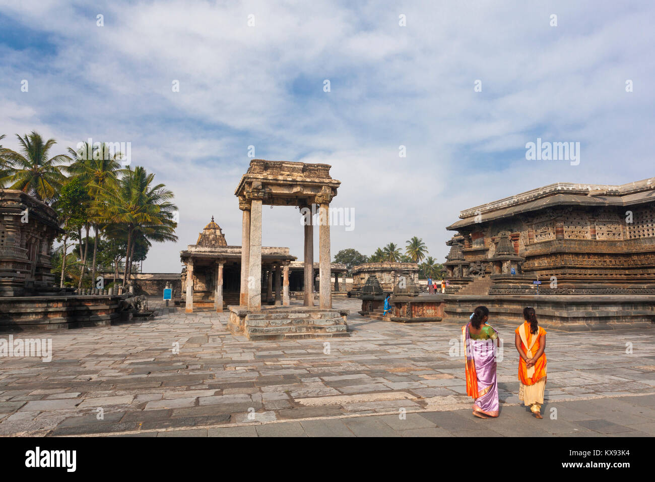 L'Inde, Karnataka, , Belur, Temple Chennakeshava Banque D'Images