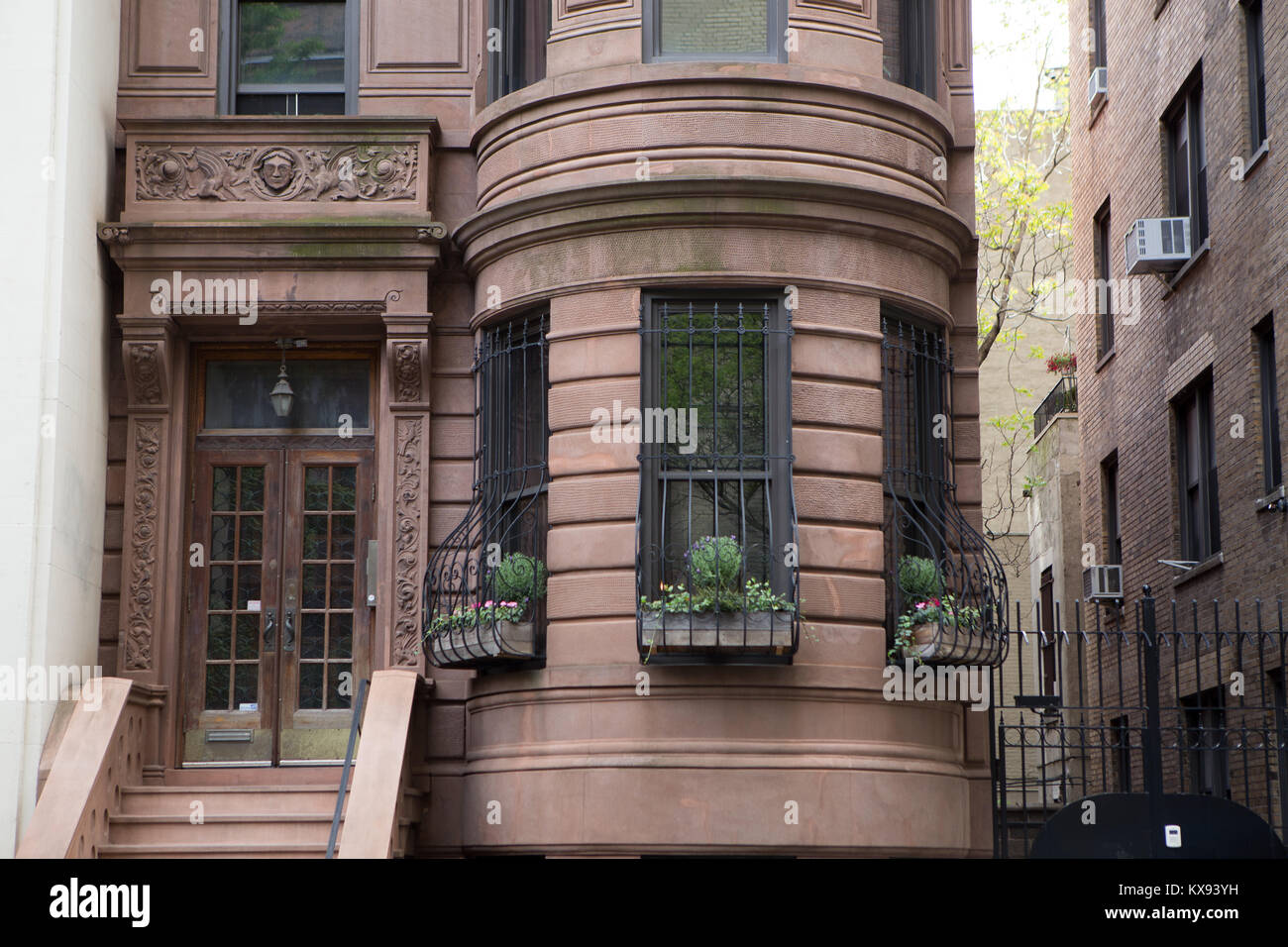 Un 'brownstone' chambre à Manhattan, NEW YORK Banque D'Images