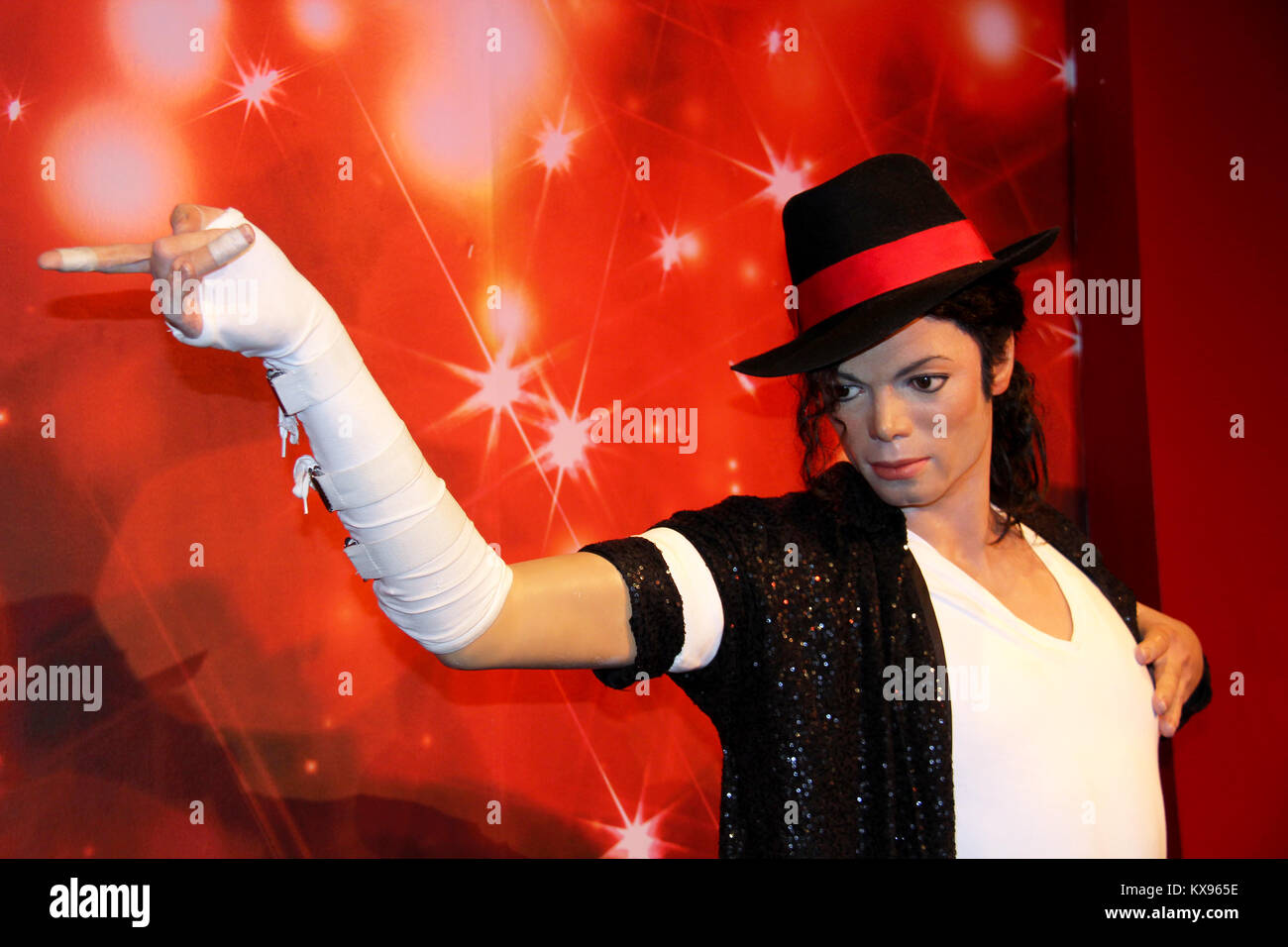 - Londres, Royaume-Uni, 08, juillet 2014. Madame Tussauds à Londres. Statue de cire de Michael Jackson. Banque D'Images