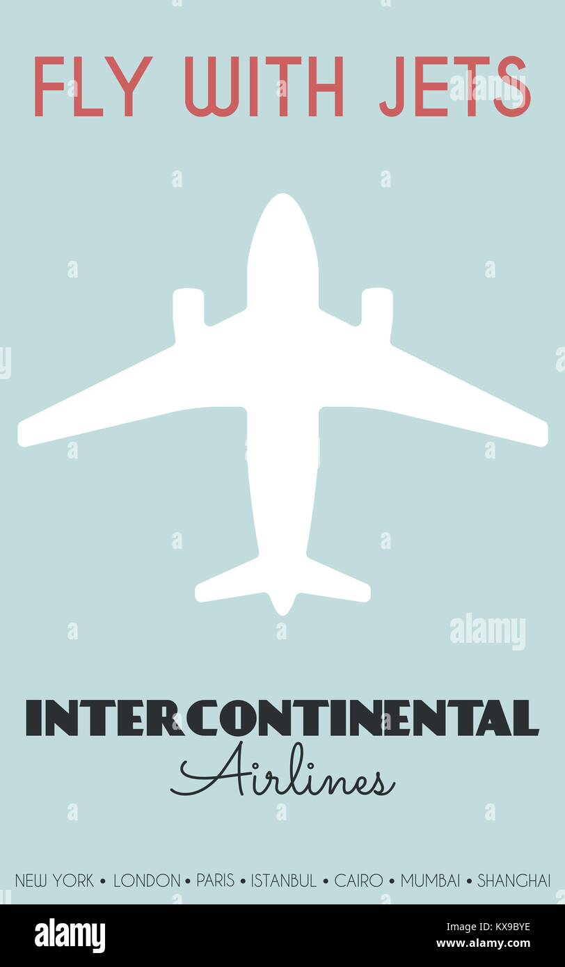 Compagnie aérienne Poster rétro Illustration de Vecteur