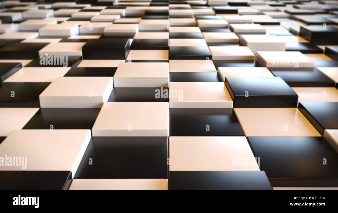 Conseil d'échecs, à carreaux noirs et blancs, sol jeu sans fin, 3d illustration Banque D'Images