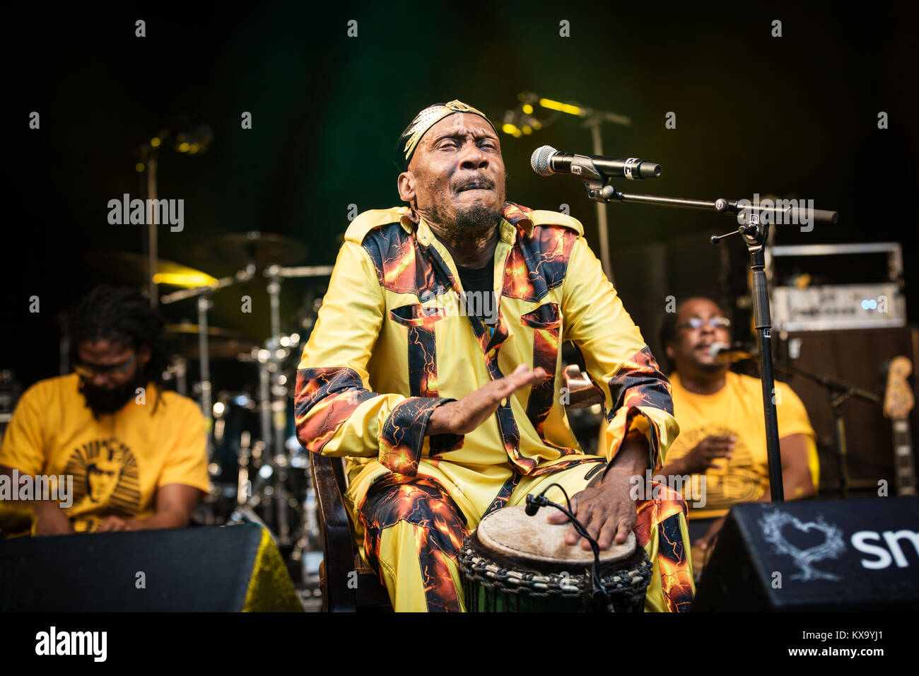 Le légendaire chanteur de reggae, musiciens et compositeur Jimmy Cliff effectue au Danish Music Festival Festival 2014 Skanderborg / Smukfest. Le Danemark, 09/08 2014. Banque D'Images