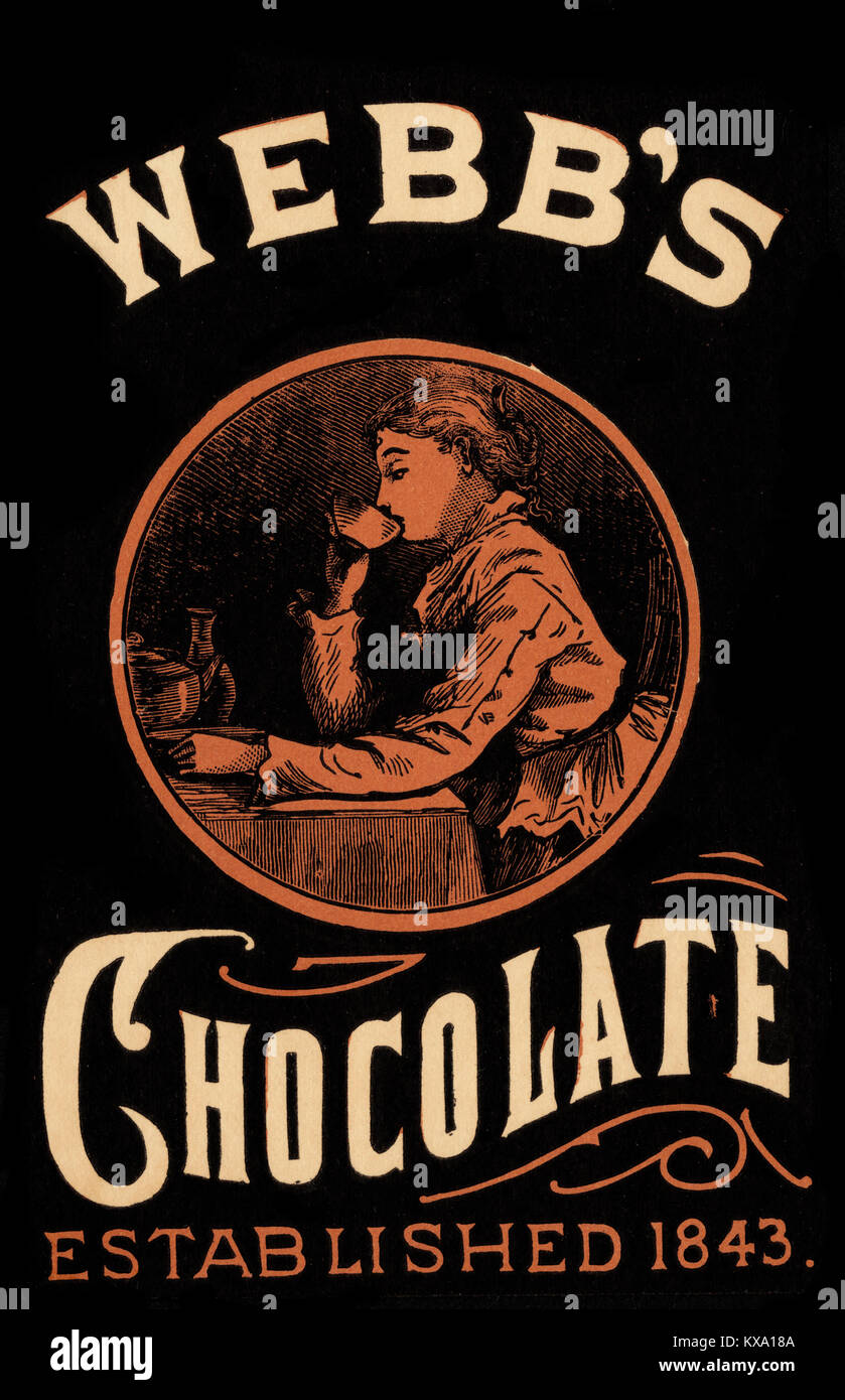 Webb's Chocolate, créé en 1843. Banque D'Images