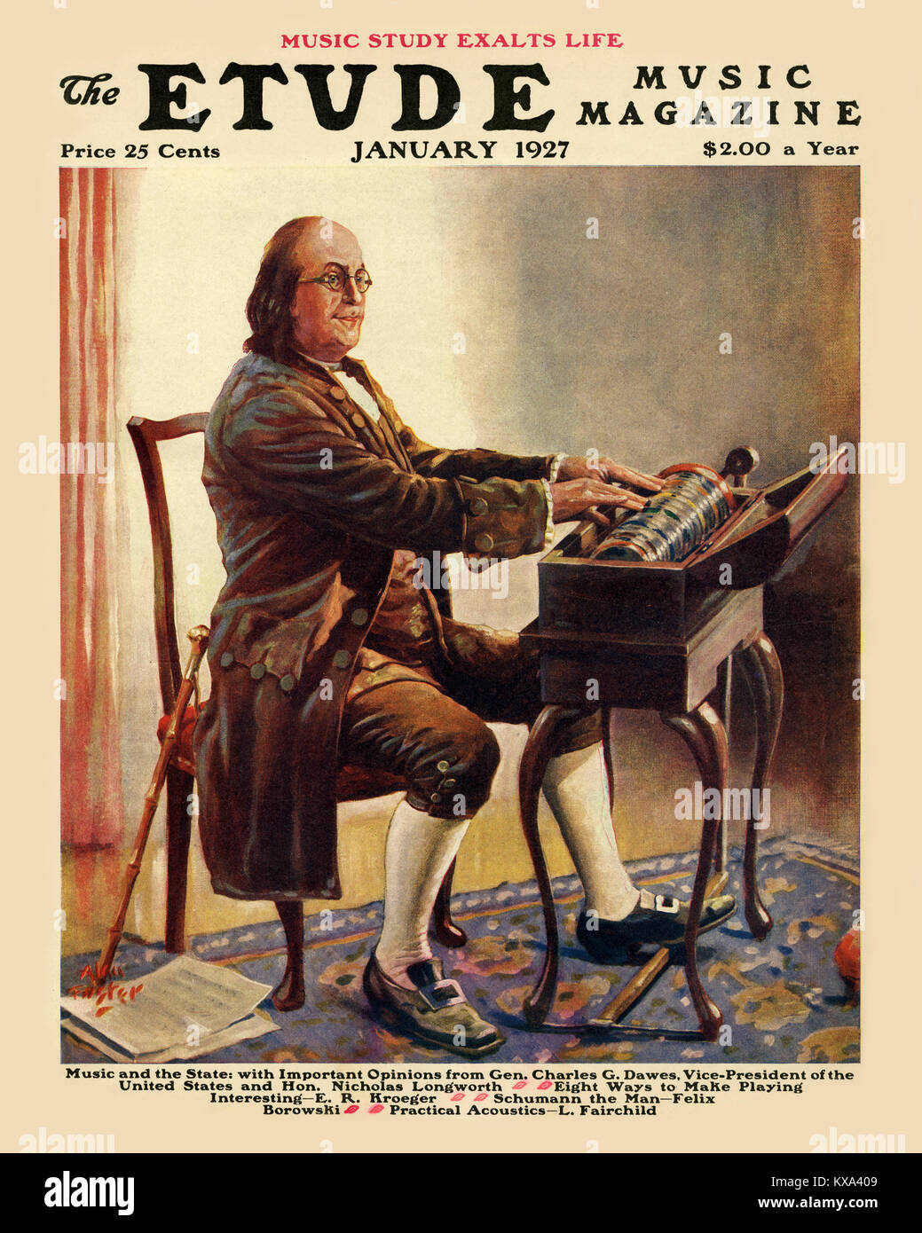Benjamin Franklin de l'armonica Banque D'Images