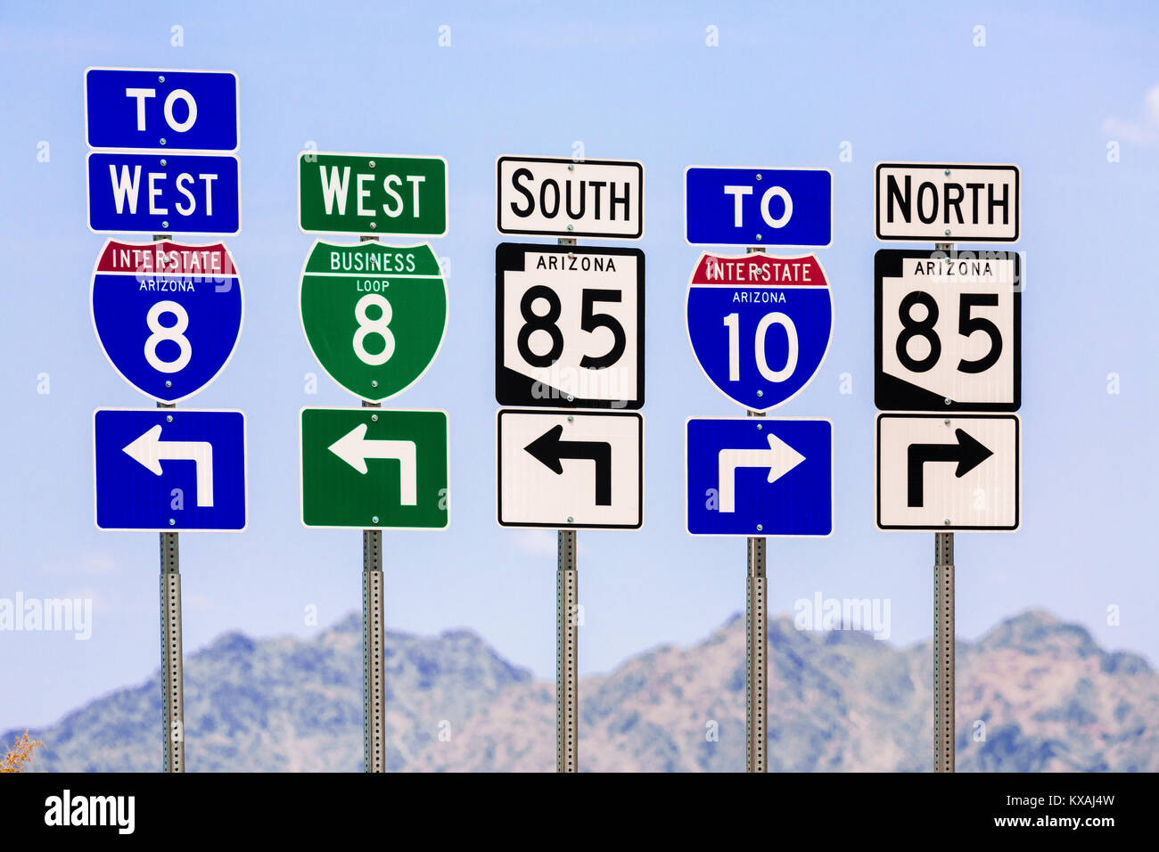 American road signs, Arizona, USA Banque D'Images