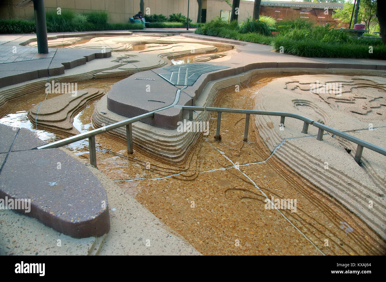 Memphis, Tennessee - 2017 : Mississippi River Park, Mud Island, y compris un système hydraulique modèle à l'échelle du bas Mississippi River et villes côtières. Banque D'Images