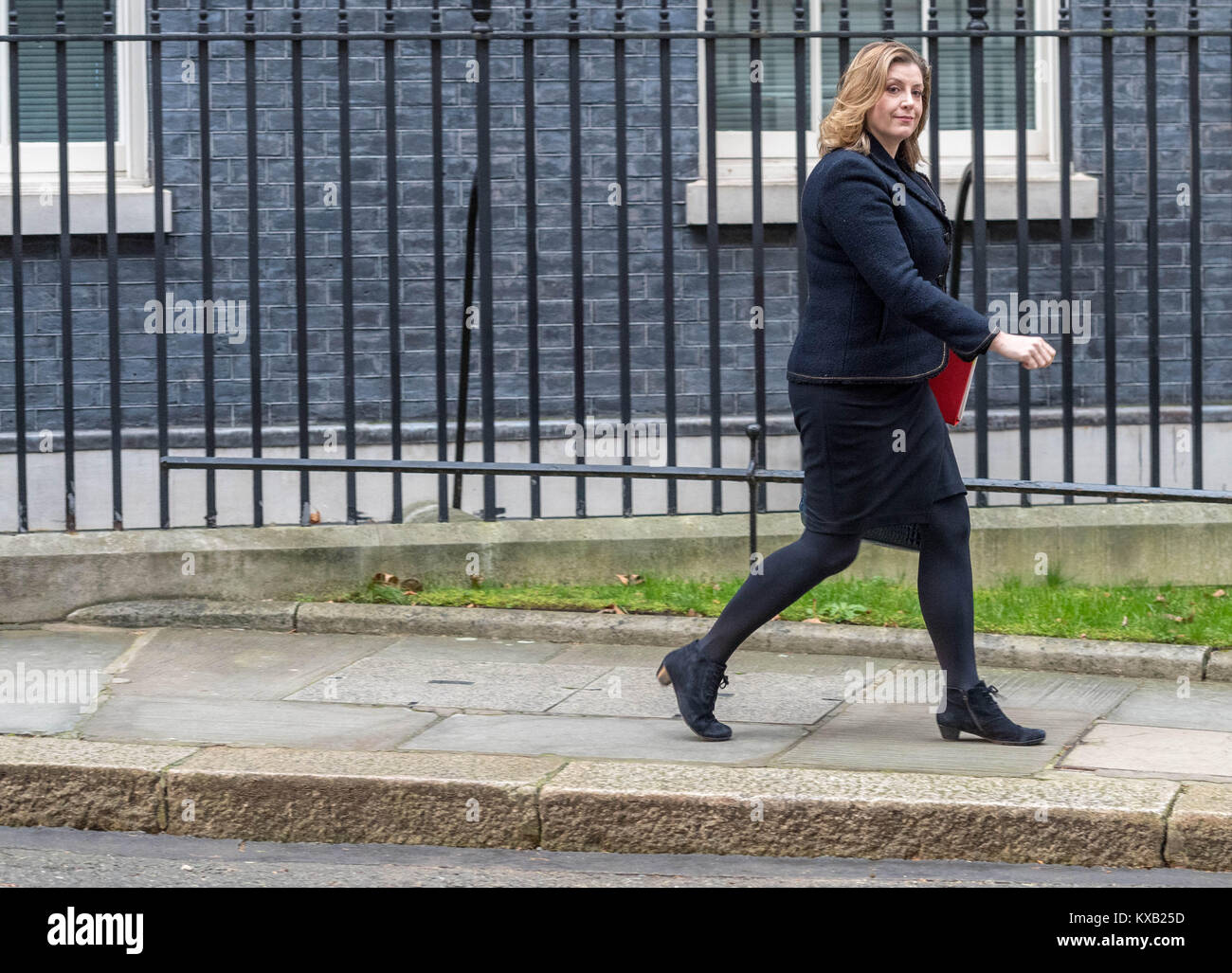 Londres, Royaume-Uni. 9e janvier 2017, Penny Mordaunt, Secrétaire au développement international laisser 10 Downing Street à la suite d'une réunion de cabinet Crédit : Ian Davidson/Alamy Live News Banque D'Images