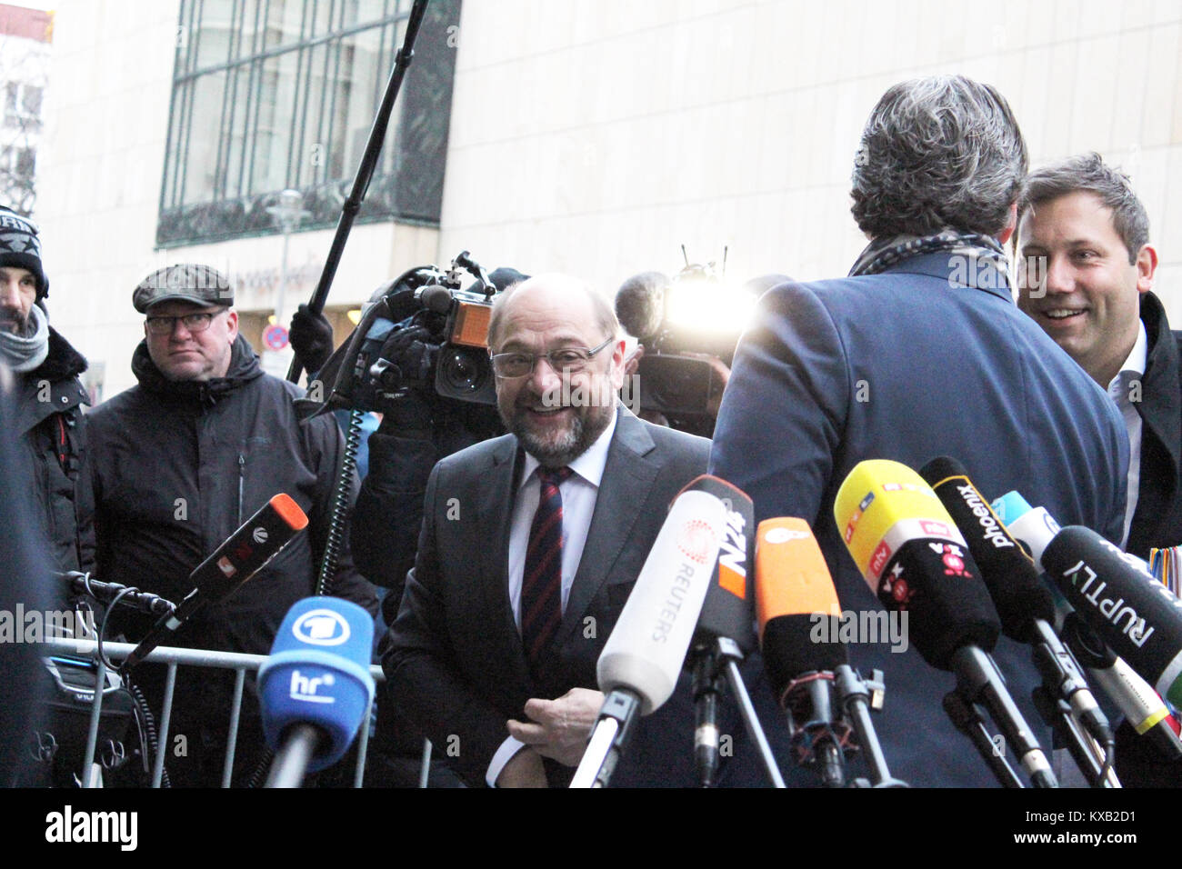 Sondierungsgespräche à Berlin, Allemagne. Jan 9, 2018. Photos de la "conversation exploratoire", mettant en vedette : Martin Schulz (SPD), où : Berlin, Allemagne /Quand : 09.01.2018 Crédit : Tahsin Ocak/Alamy Live News Banque D'Images