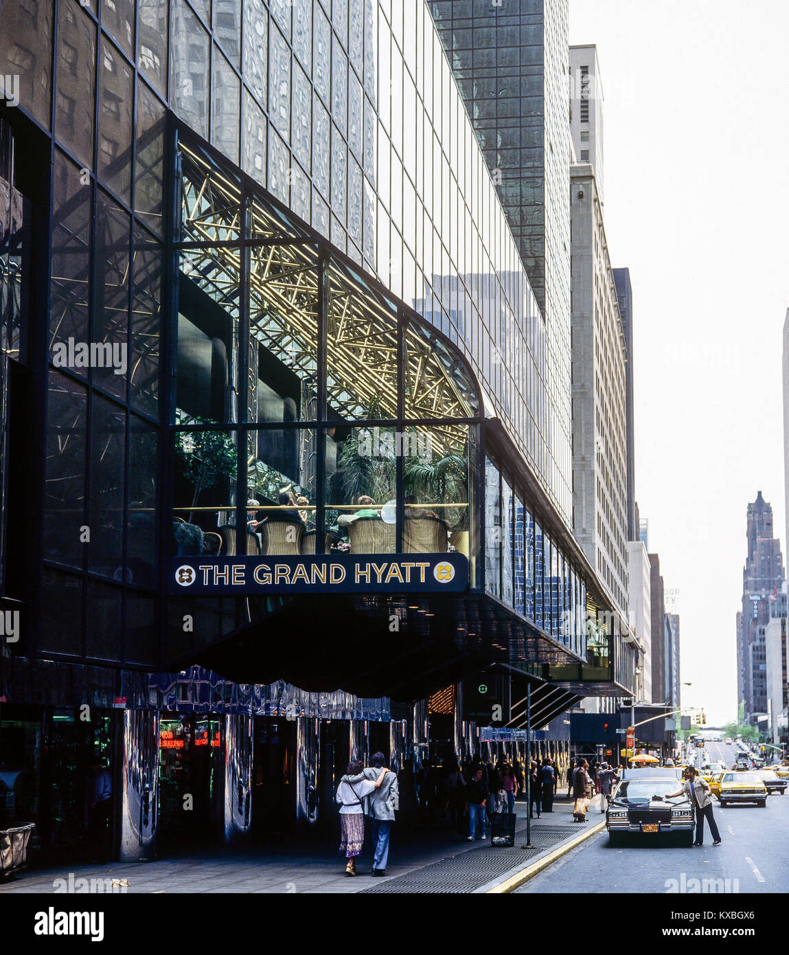 New York 1980s, l'hôtel Grand Hyatt, cafétéria en porte-à-faux, East 42nd Street, Manhattan, New York City, NY, NYC, ETATS-UNIS, Banque D'Images