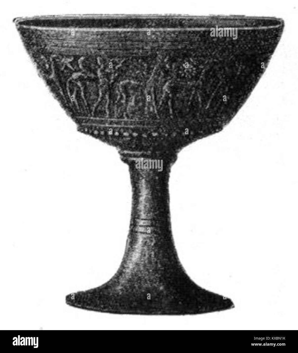 Un bol en céramique fait de boucherie noire de Chiusi, Italie, présenté dans le Nordisk Familjebok. L'artefact représente l'artisanat de la poterie étrusque et les anciennes traditions céramiques italiennes. Banque D'Images