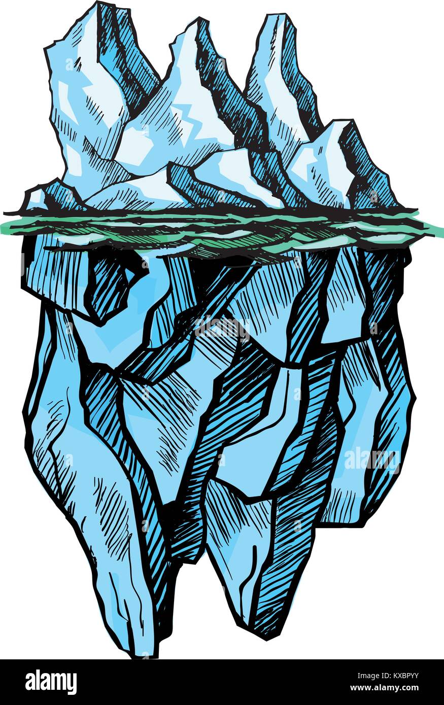 Iceberg est au-dessus de l'eau Illustration de Vecteur