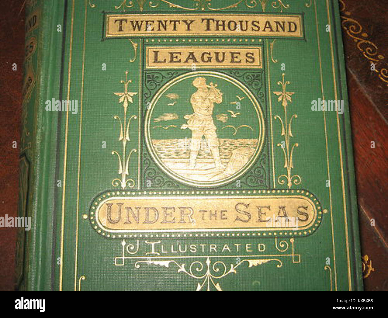 20000 Lieues sous les mers, couverture de livre, première édition anglaise 1873 Banque D'Images