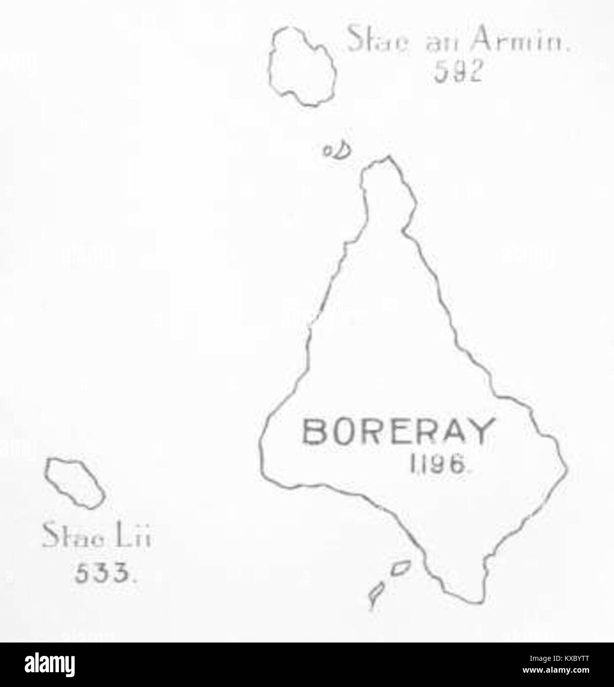 Une photographie montrant l'île Boreray près de St Kilda, en Écosse, mettant en évidence ses falaises abruptes, ses colonies d'oiseaux de mer et son paysage accidenté dans l'archipel reculé des Hébrides extérieures. Banque D'Images