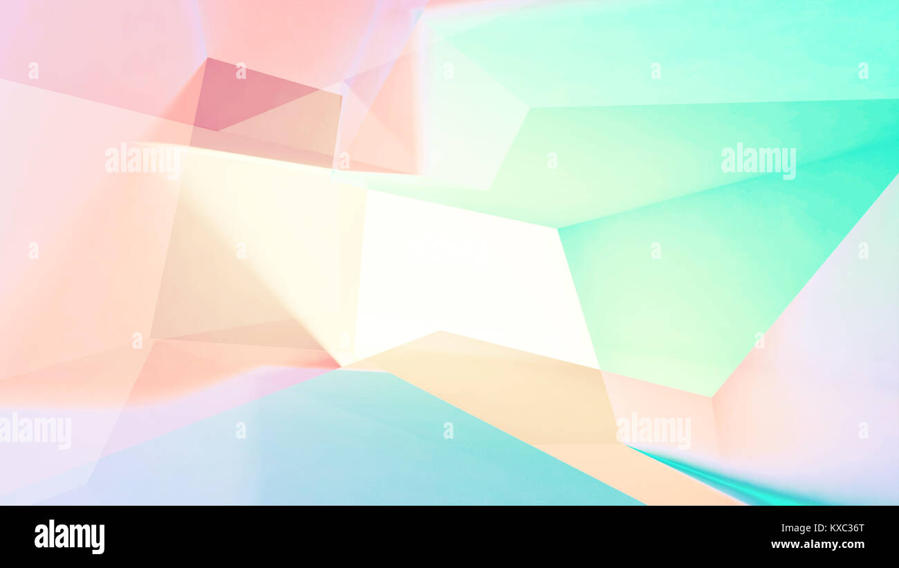 Abstract colorful poly-faible, fond numérique 3d illustration avec effet double exposition Banque D'Images