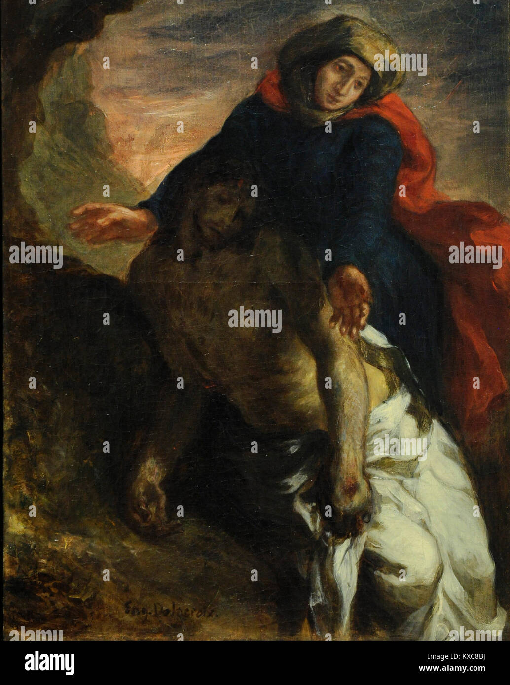 Eugène Delacroix (1798-1863). Le peintre français. Pieta, 1850. Musée national. Stockholm. La Suède. Banque D'Images