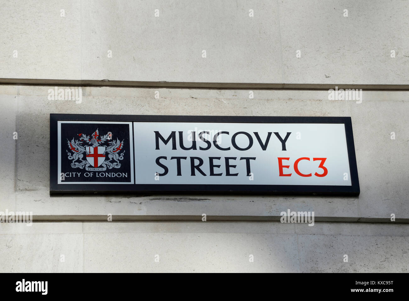 Muscovy Street EC3 City of London Street Sign Road sign London, UK Banque D'Images