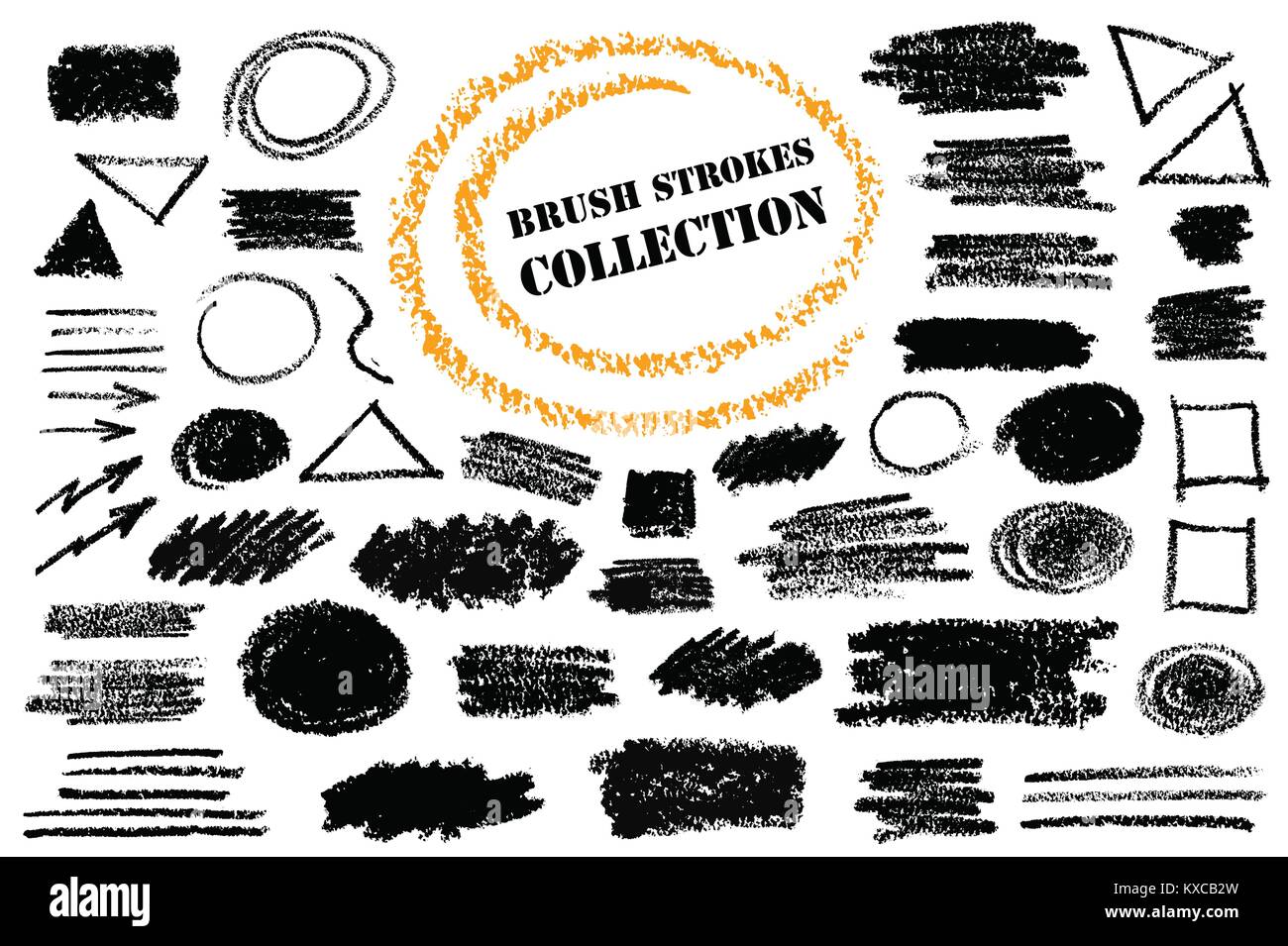 Formes Crayon dessiné à la main Illustration de Vecteur