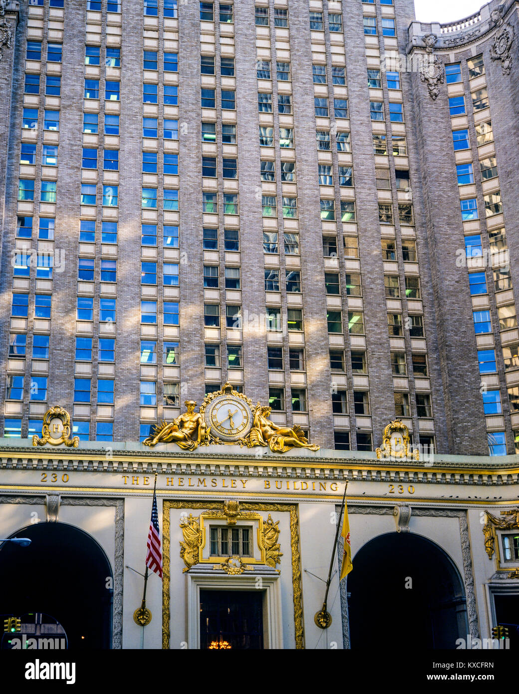 New York 1980s, le bâtiment Helmsley, 230 Park Avenue, façade de style architectural Beaux-Arts, Manhattan, New York City, NY, NYC, ÉTATS-UNIS, Banque D'Images