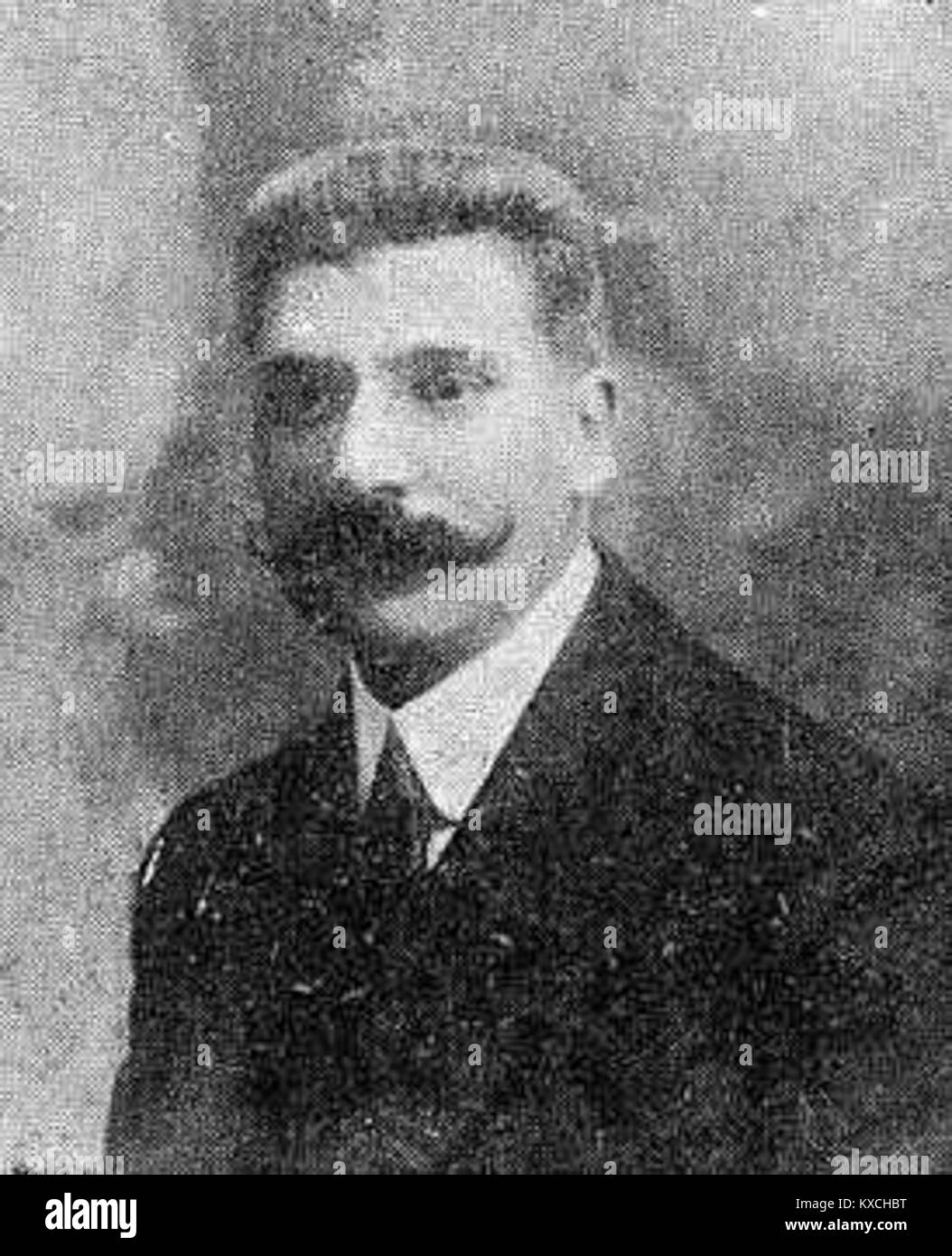 Portrait de Vicente López Mosquera datant de 1910, montrant un homme habillé de manière formelle typique de la photographie de portrait du début du XXe siècle. L'image reflète la mode d'époque et le style de portrait social. Banque D'Images