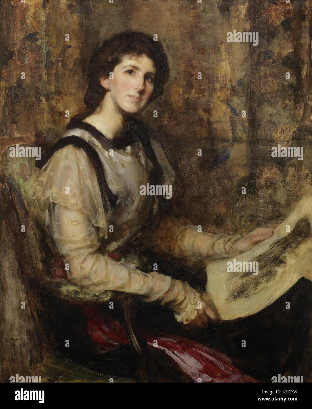 2017-02 Sir James Jebusa Shannon - Portrait de Mme Senior (née Hammersley) (1864-1943) Banque D'Images