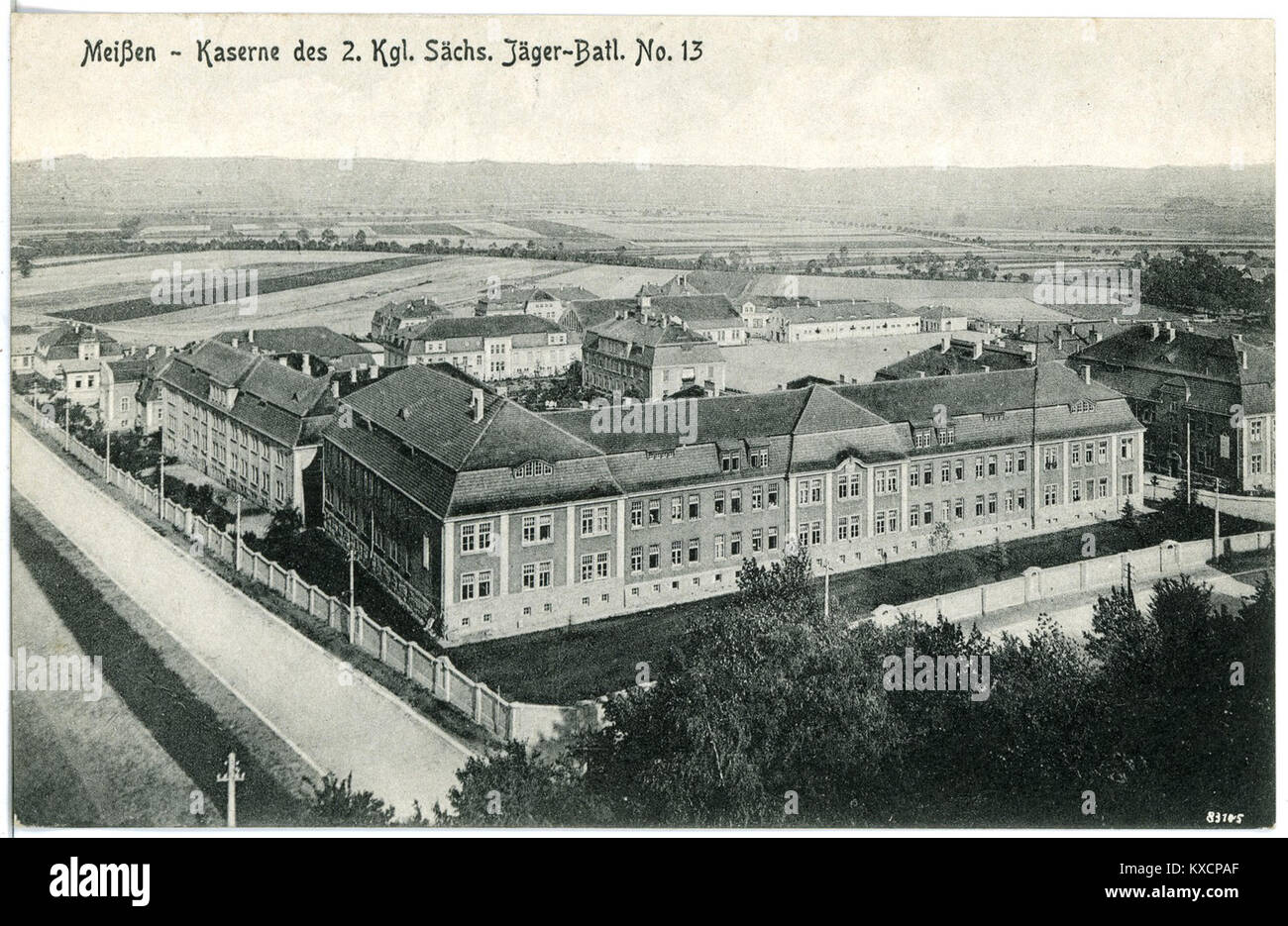 20360-MEISSEN-1917-Kaserne des 2. Königlich Sächsischen Jäger-Bataillon Nr. 13-Brück & Sohn Kunstverlag Banque D'Images