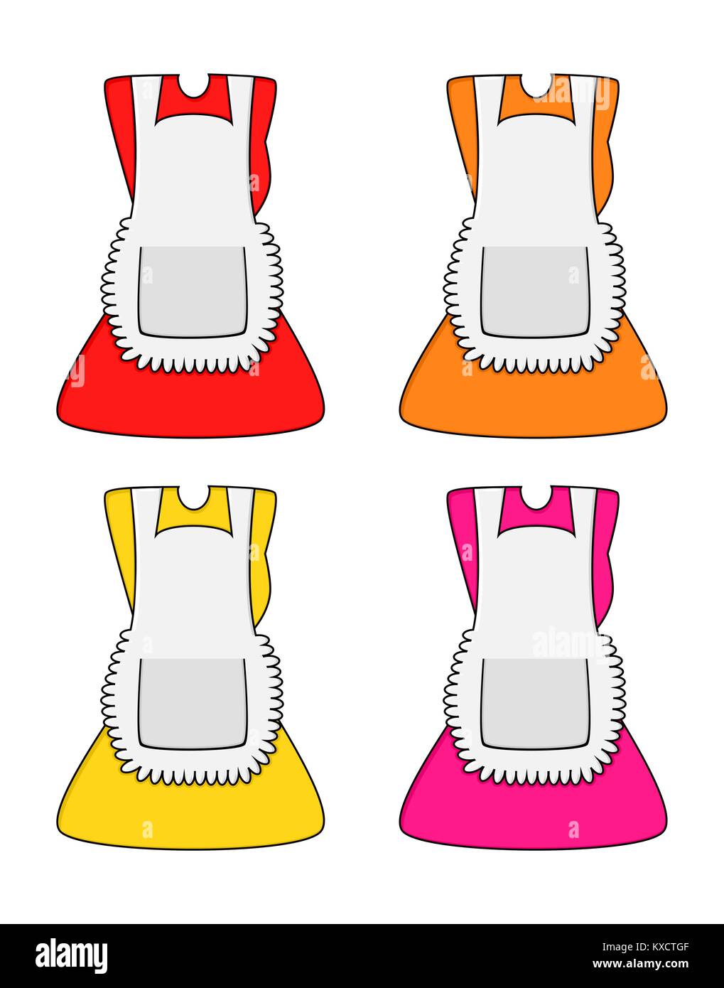 Cartoon robe ensemble pinafore isolé sur fond blanc Illustration de Vecteur