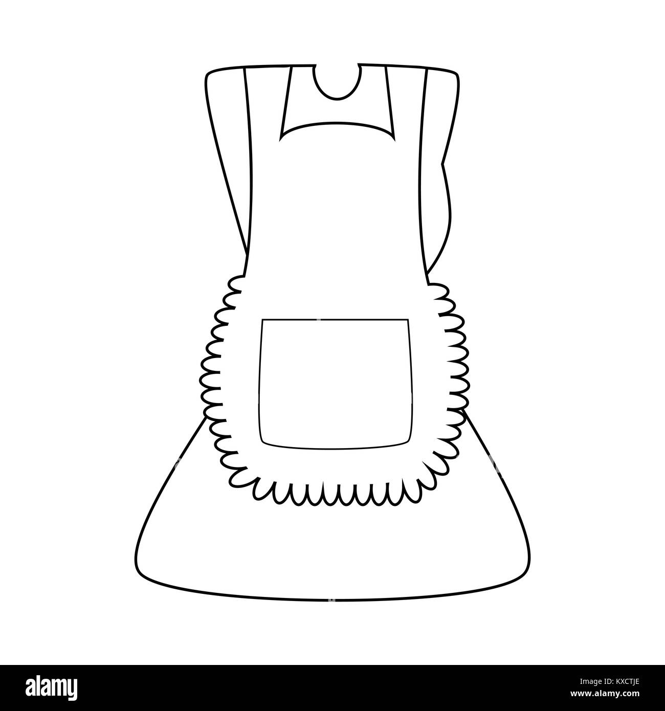 Cartoon robe pinafore contours isolé sur fond blanc Illustration de Vecteur