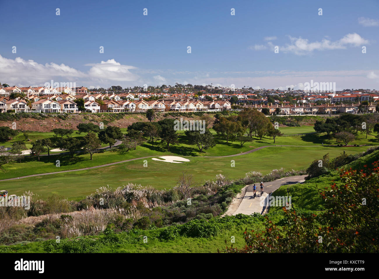 Monarch Beach Liens privé de golf, piste cyclable, à Salt Creek Beach Dana Point Orange County en Californie Banque D'Images