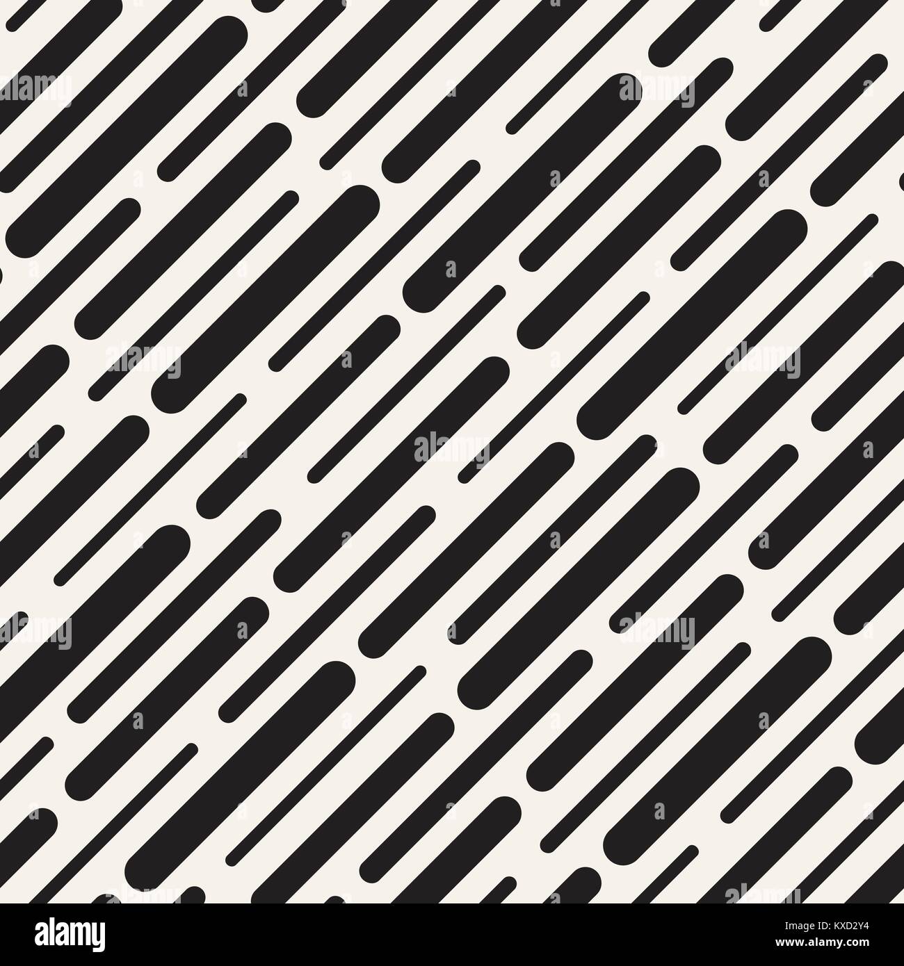 Noir et Blanc arrondi irrégulier Motif de pointillés. Seamless Background Vector abstrait moderne. Rayures élégantes mosaïque chaotique Illustration de Vecteur