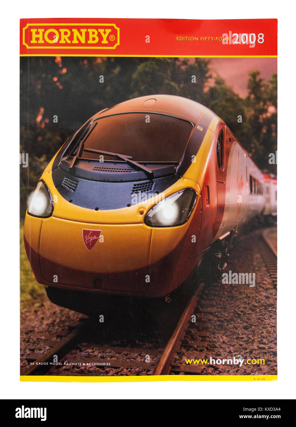 Modèle Hornby railways catalogue à partir de 2008 (édition 54) avec Virgin Trains locomotive sur le capot avant Banque D'Images