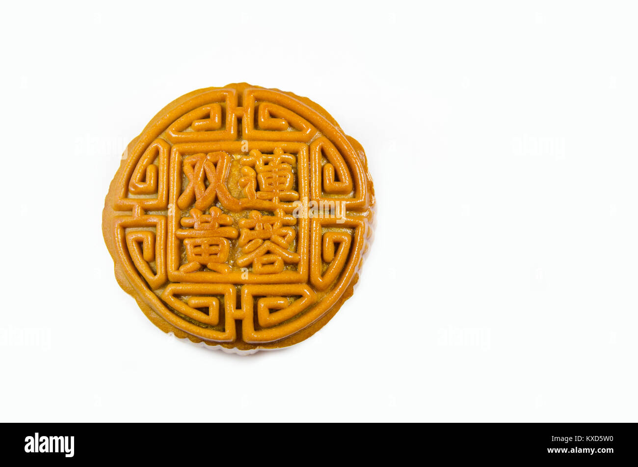 Mooncake festival de mi-automne isolé sur fond blanc. Banque D'Images