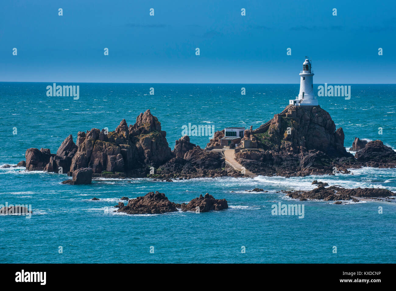 La Corbiere lighthouse,Jersey, Channel Islands, Royaume-Uni Banque D'Images