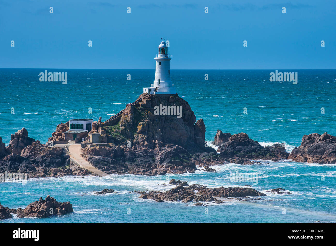 La Corbiere lighthouse,Jersey, Channel Islands, Royaume-Uni Banque D'Images