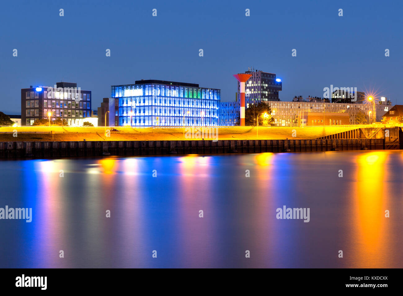 Institut Alfred Wegener pour la recherche polaire et marine,IPFA,Blaue Stunde,Bremerhaven Bremen,Allemagne, Banque D'Images