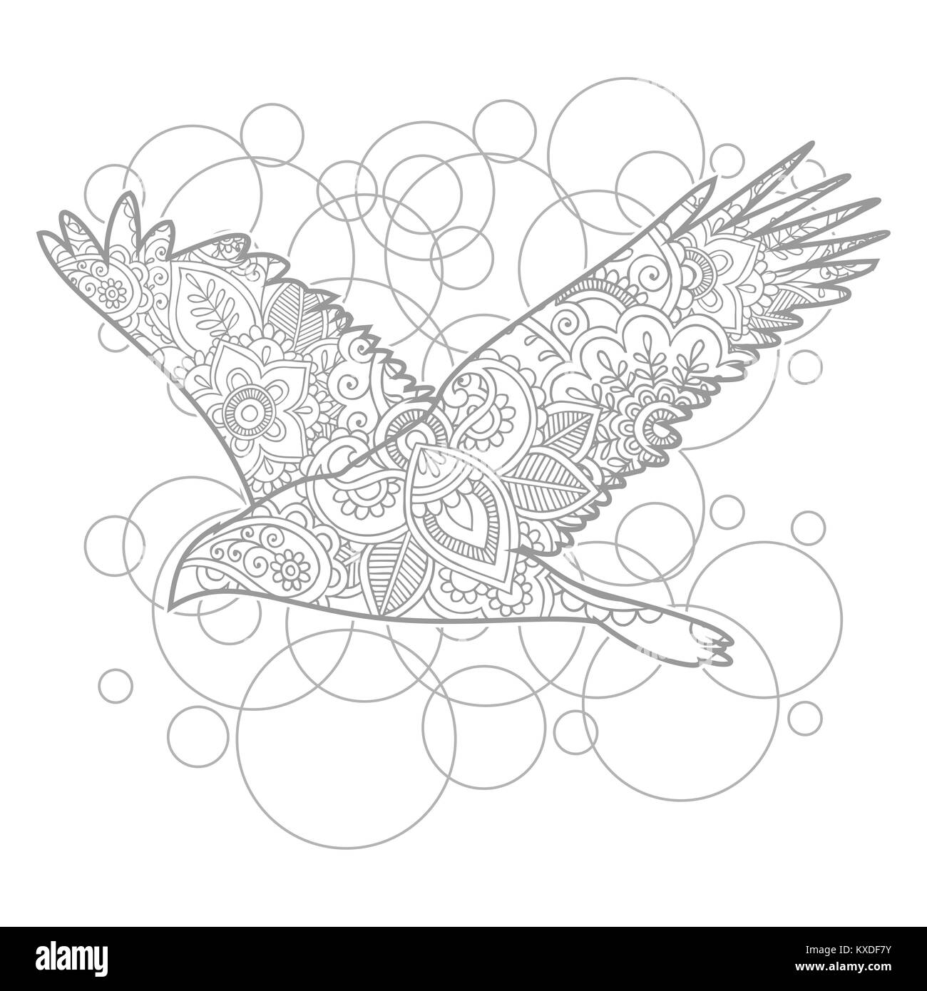 Hand drawn doodle paisley animaux stress release adultes coloriages zentangle vector Banque D'Images