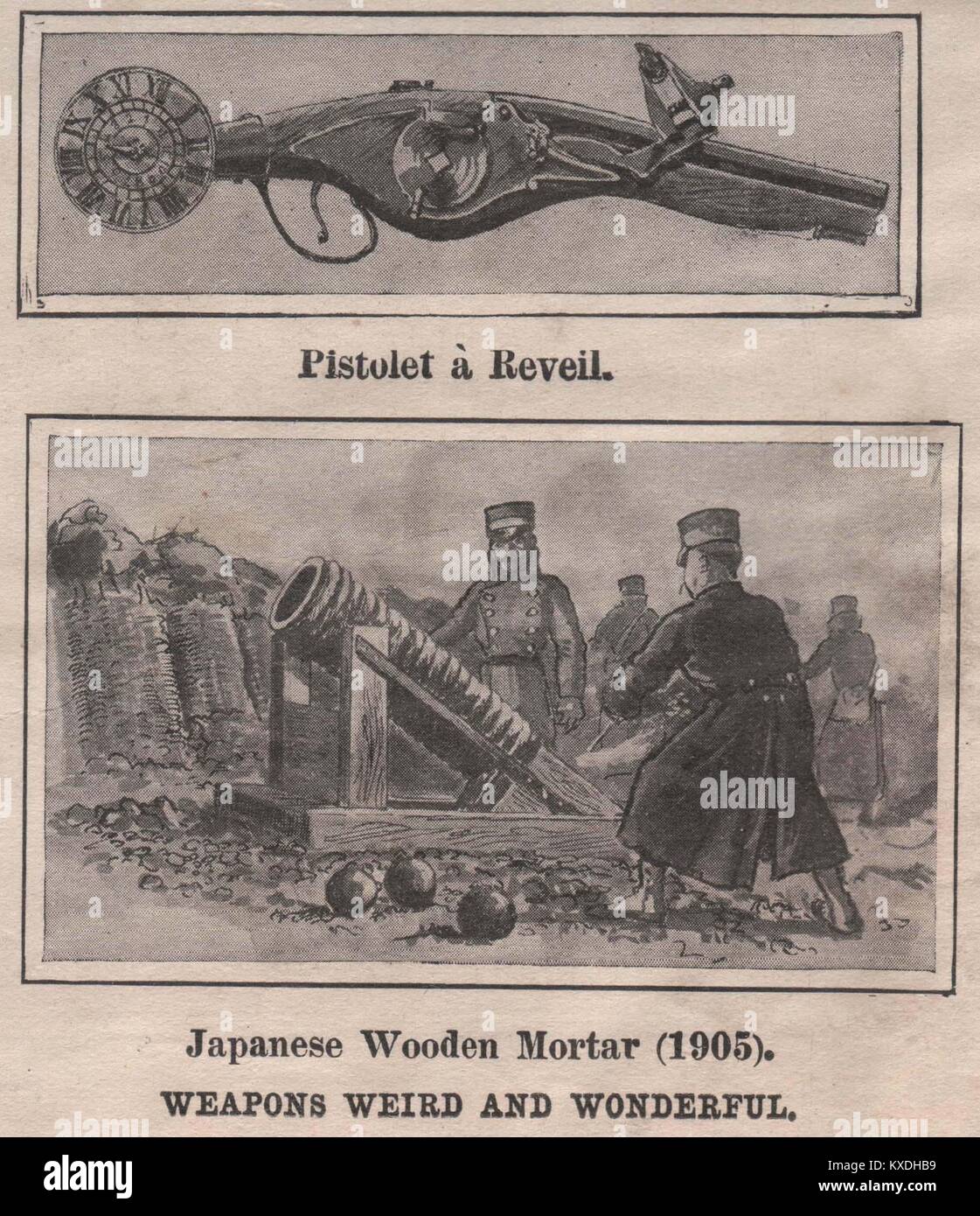 Pistolet à mortier en bois Reveil ; japonais (1905) Banque D'Images