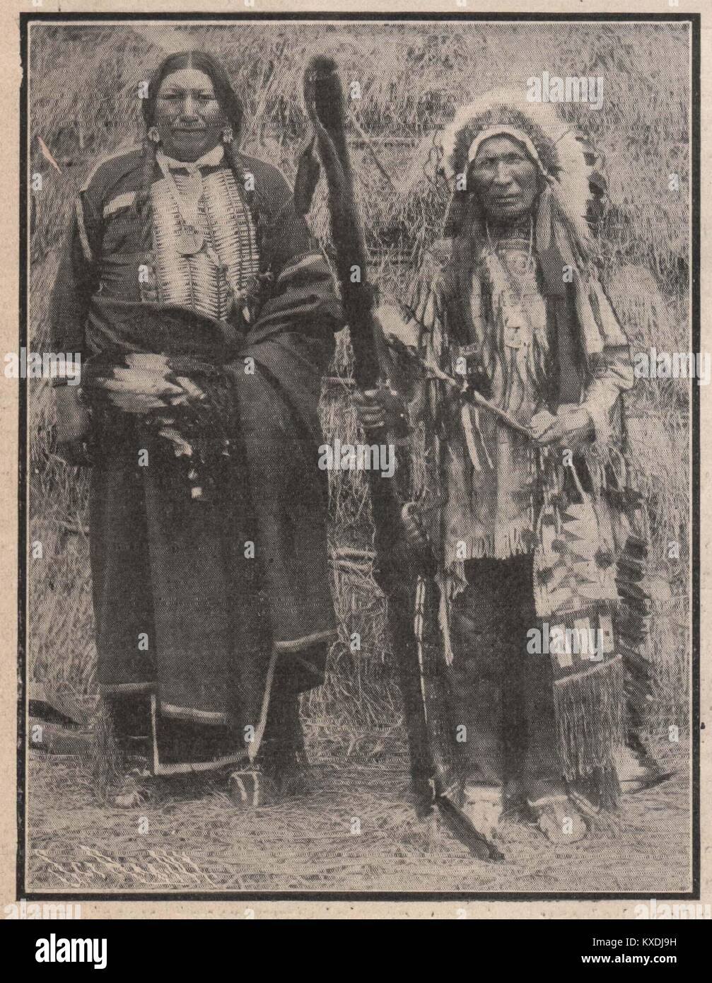 Un chef Pawnee 6 ft. 6 in. Grand et un chef sioux Banque D'Images