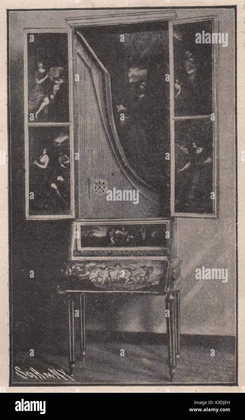 Un clavecin vertical Banque D'Images