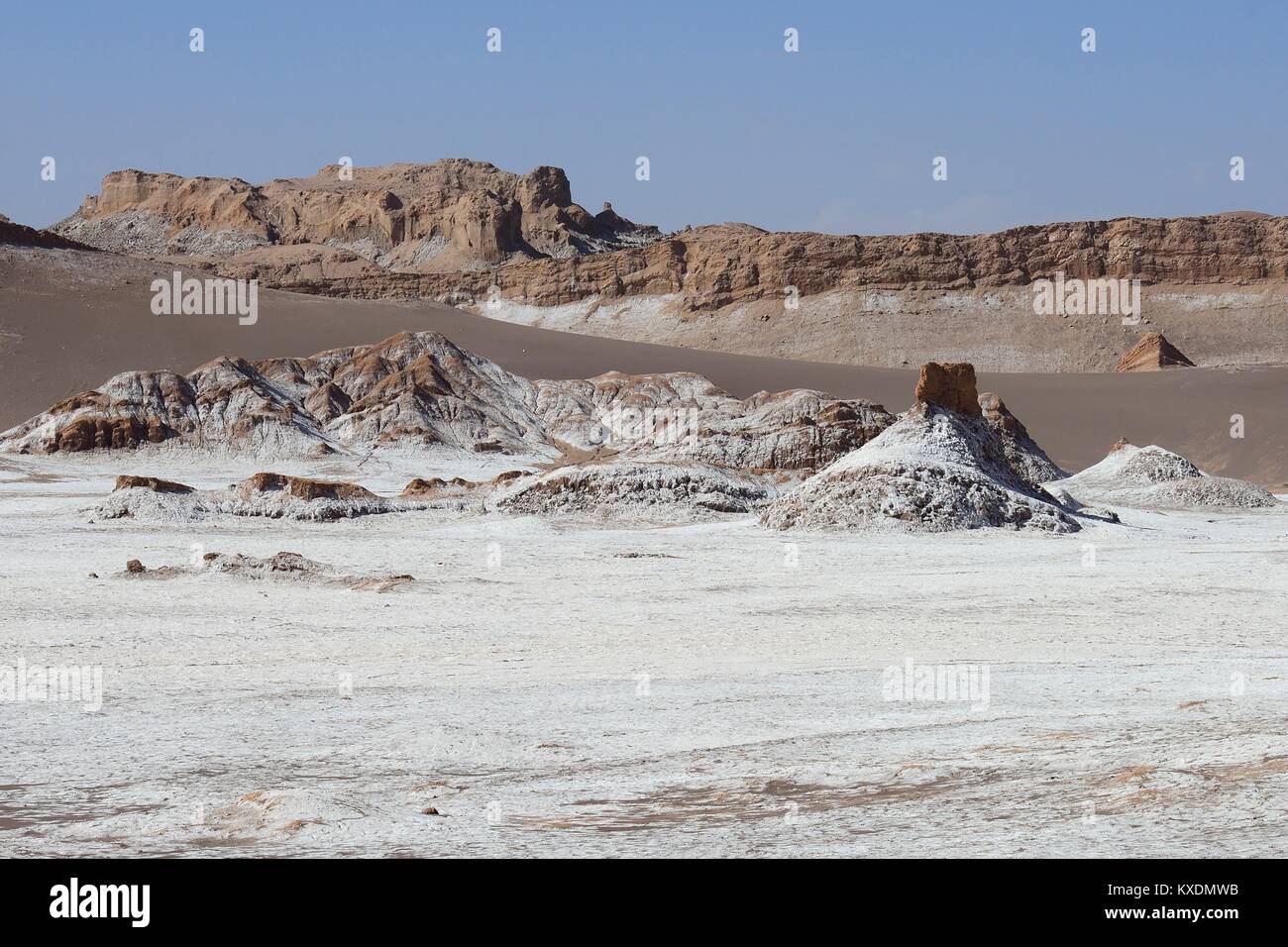 Surface du sel dans la vallée de la Lune, Valle de la Luna, San Pedro de Atacama, Antofagasta, Chili Banque D'Images