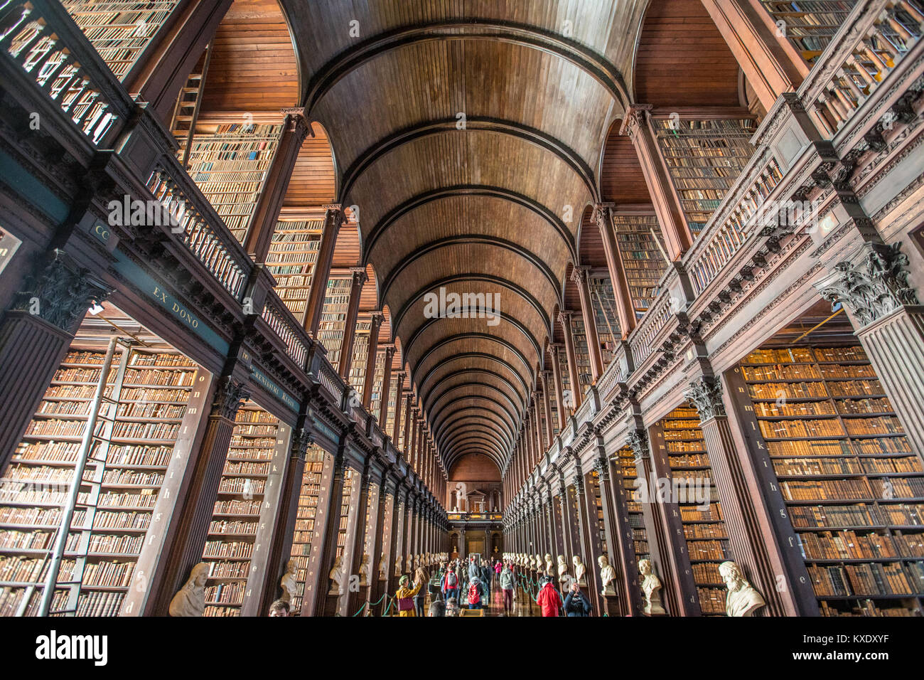 La chambre, la bibliothèque de Trinity College, Dublin, Irlande Banque D'Images