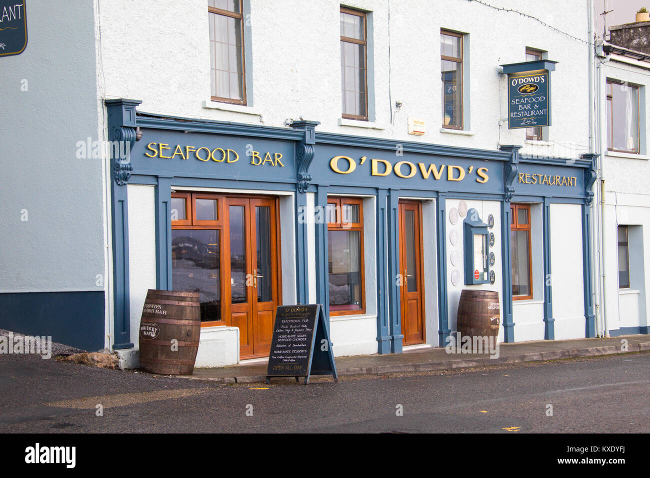 O'Dowds restaurant, Village de Roundstone, Connemara, Galway, Irlande Banque D'Images