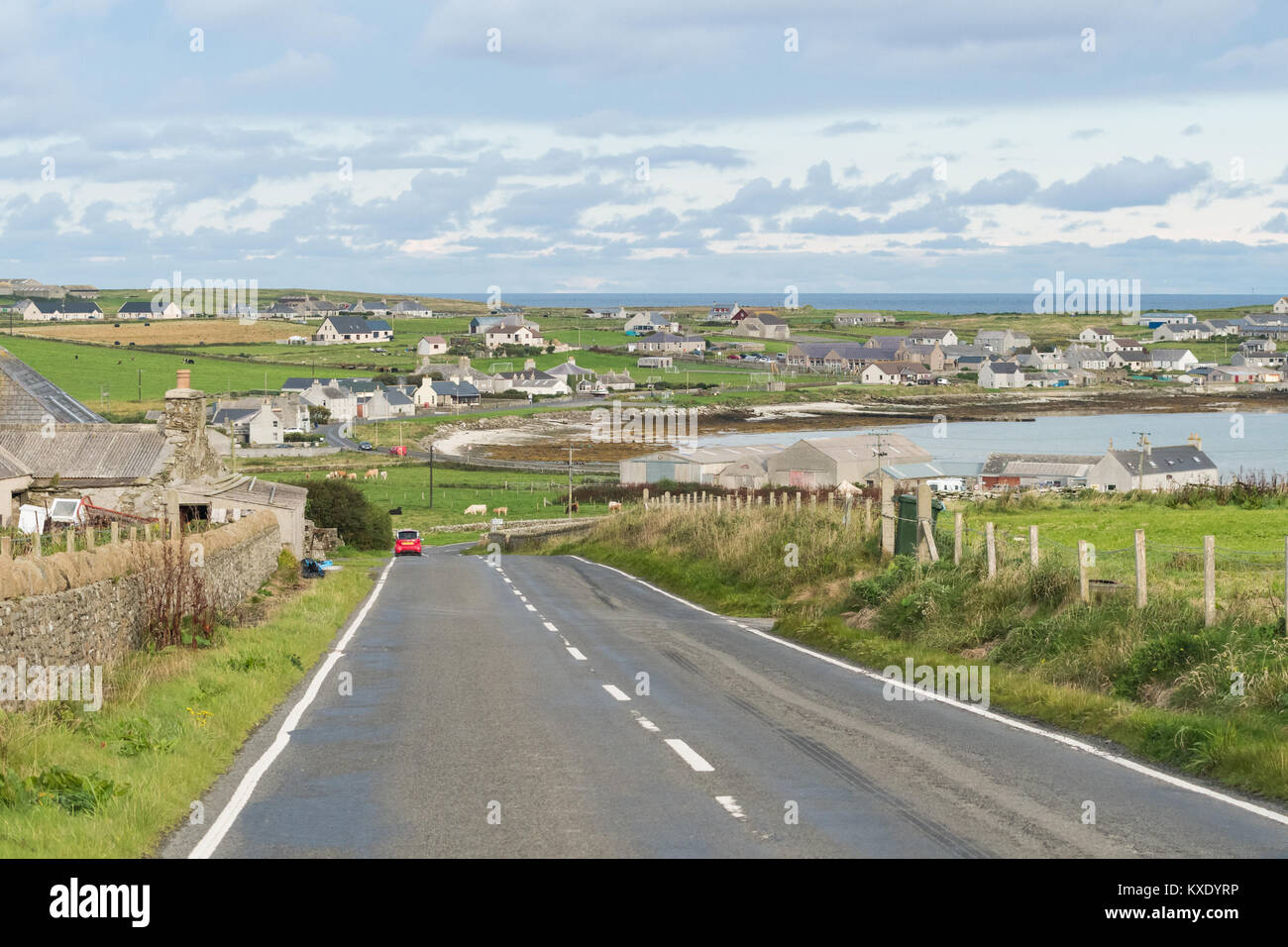 Pierowall règlement, le plus grand village sur l'île de Westray, Orkney, Scotland, UK Banque D'Images