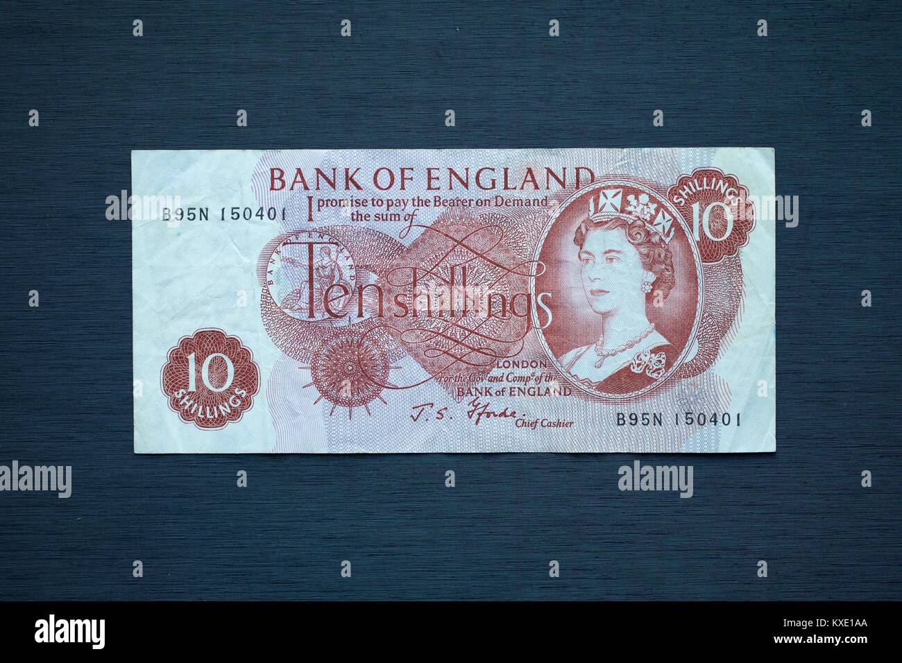 Banque d'Angleterre 10 billets Shilling Banque D'Images