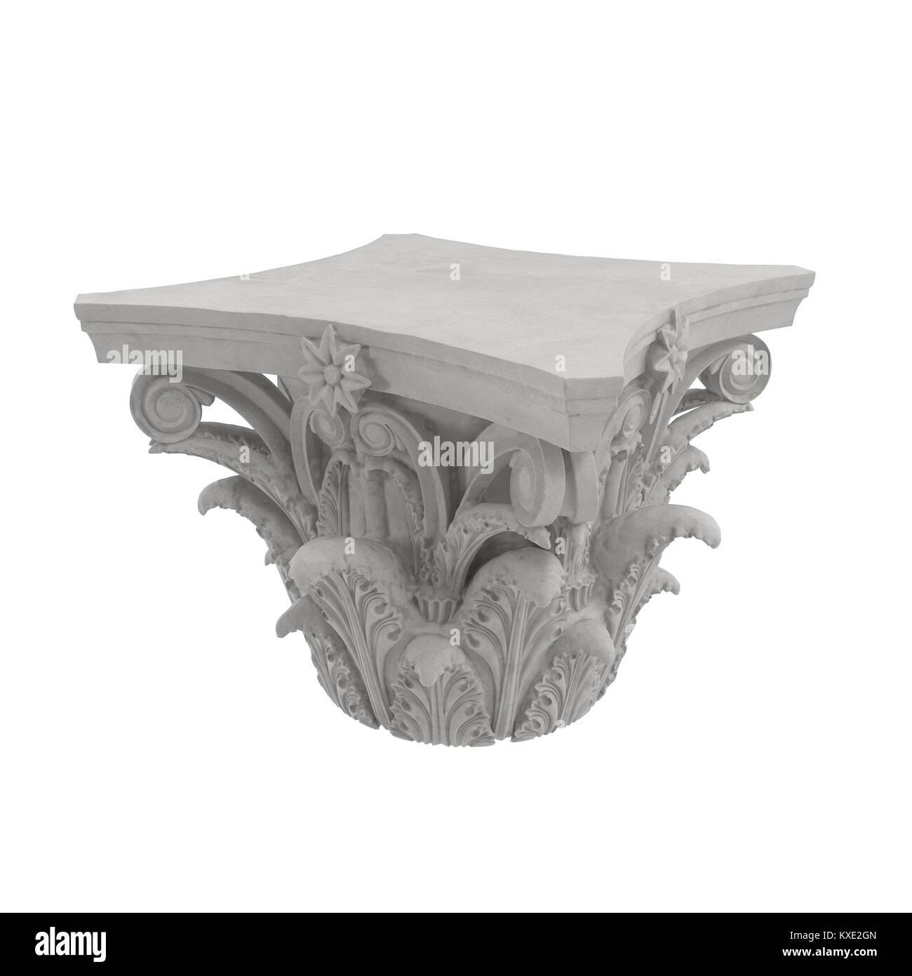 Ordre corinthien chapiteau de colonne sur blanc. 3D illustration Photo  Stock - Alamy
